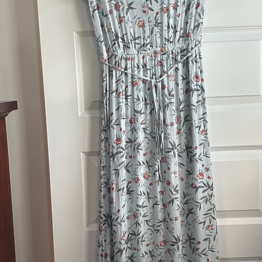 American Eagle Outfitters Light Blue Floral Wrap Maxi Dress W/shorts S - Picture 5 of 6